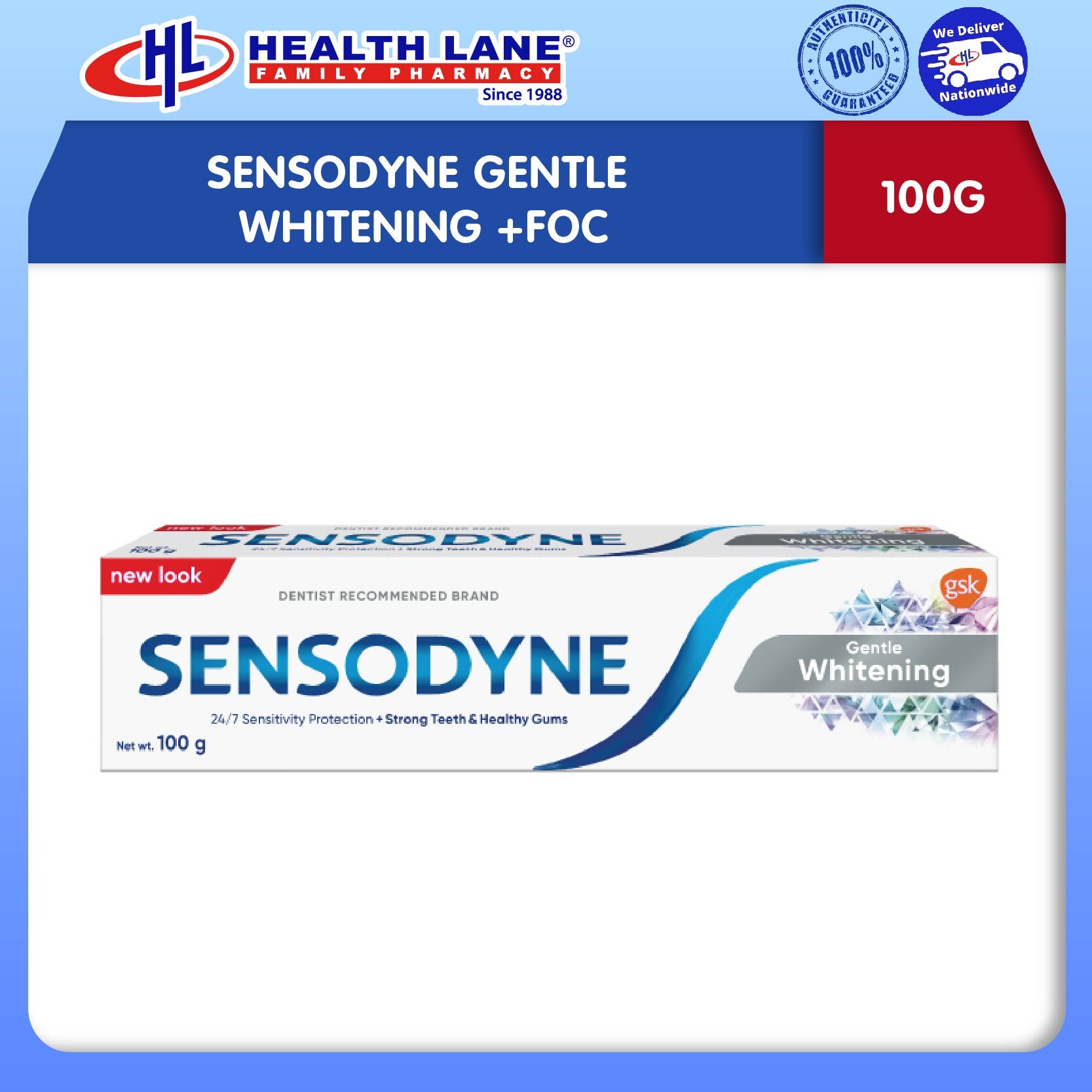 SENSODYNE GENTLE PEMUTIH 100G+FOC